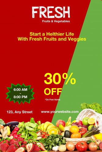 Fresh Fruit & Vegetable Poster - 26 (24x36)