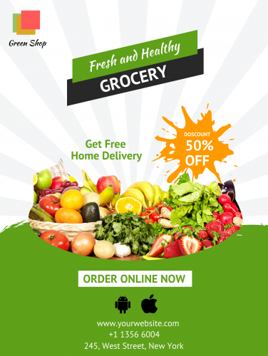 Fresh & Healthy Grocery Poster -37 (18x24) 