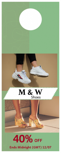 M & W Shoes Door Hanger (4.25x11)