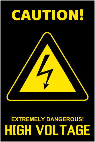 High Voltage Caution Sign (24x36)